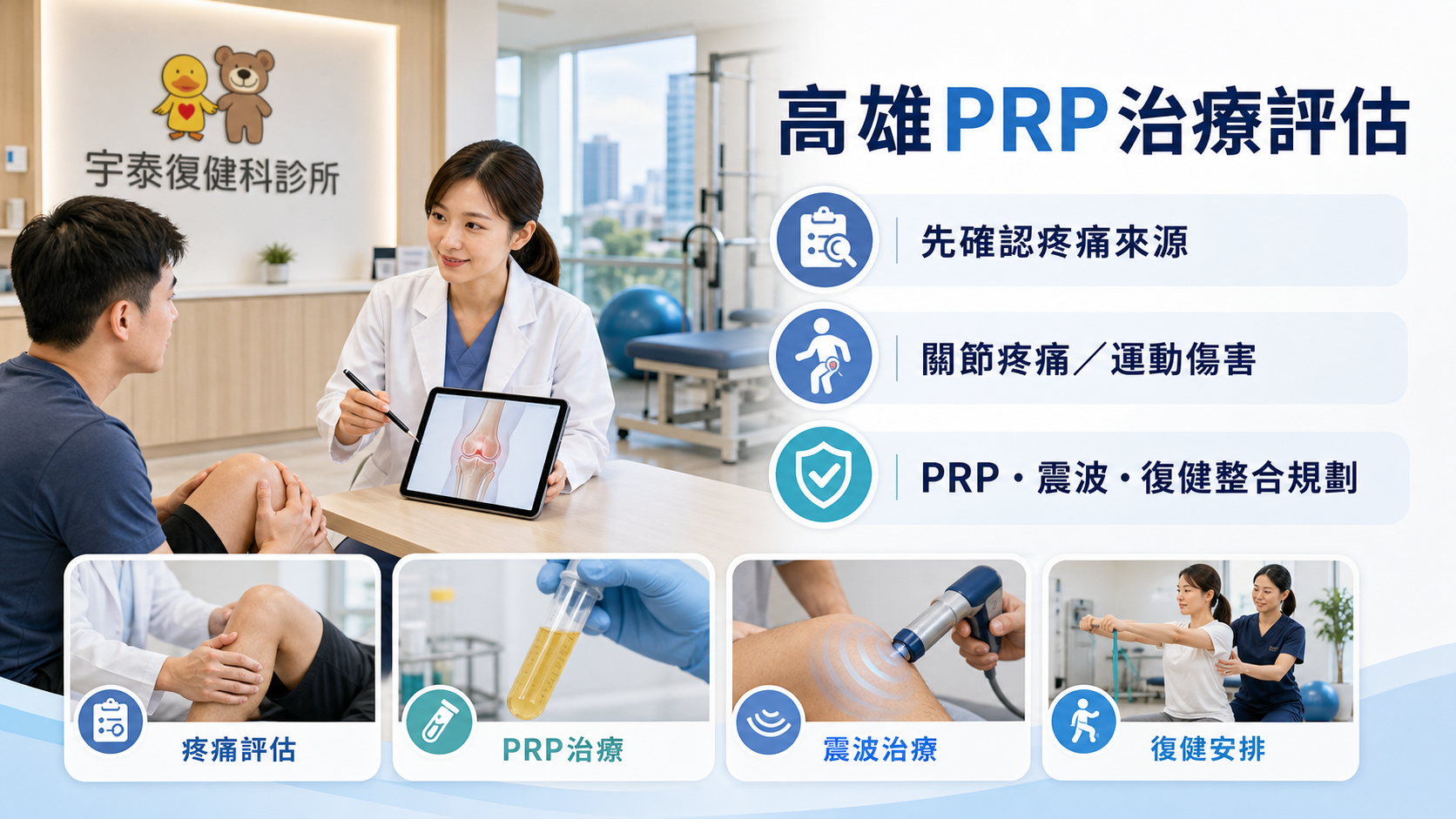 高雄PRP治療推薦怎麼選？從適用症狀、評估流程到復健搭配一次了解